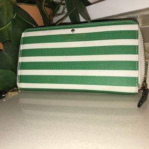 Kate Spade Striped Wristlet Clutch